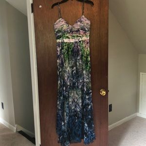 Chiffon floral printed Aidan Mattox dress